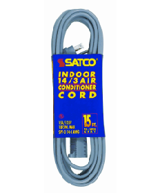 Satco 93/5002 Satco 93-5002 9FT #14/3 GA. SPT-3 Gray Air Conditioning/Appliance Cord