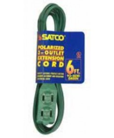 Satco 93/5020 Satco 6 Foot Green Indoor Light Duty Extension Cord
