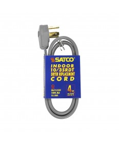 Satco 93/5039 Satco 4 Feet 10-3 SRDT Gray Flat Heavy Duty Replacement Dryer Cord