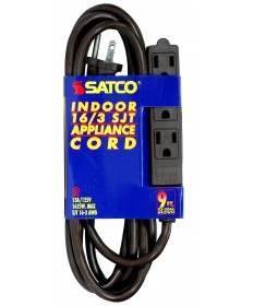 Satco 93/5046 9 FT 16/3 SJT BRN 3 WIRE GRD 1625 Watts Wire Light Bulb