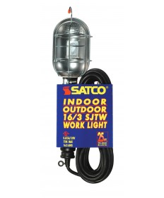 Satco 93/5050 BLK METAL TROUBLE LT W/ CAGE 75 Watts Wire Light Bulb