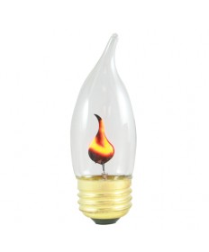 Bulbrite 410803 | 3 Watt Incandescent CA10 Flame Tip Chandelier Bulb