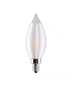Satco S11304 2 Watts LED filament CA11 Bulb Satin Spun Clear Candelabra 120 Volt Carded