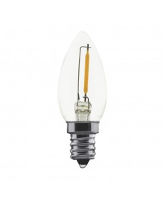 Satco S11308 LED C7 Bulb 0.7 Watt Clear 2700K Candelabra base (Carded 2 Pack)