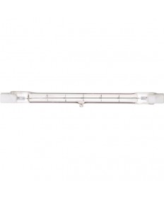 Satco S3431 Satco 100T3Q/CL 100 Watt 120 Volt T3 R7S Base 118mm J-Type (long) Clear Double Ended Quartz Halogen Carded Light Bulb