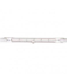 Satco S3431 Satco 100T3Q/CL 100 Watt 120 Volt T3 R7S Base 118mm J-Type (long) Clear Double Ended Quartz Halogen Carded Light Bulb