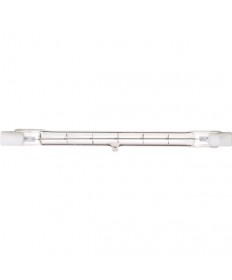 Satco S3495 Satco 200T3Q/CL 200 Watt 120 Volt T3 R7S Base 118mm J-Type (long) Clear Double Ended Quartz Halogen Carded Light Bulb