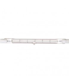 Satco S3495 Satco 200T3Q/CL 200 Watt 120 Volt T3 R7S Base 118mm J-Type (long) Clear Double Ended Quartz Halogen Carded Light Bulb