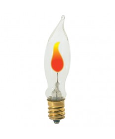 Satco S3661 Satco 3CA5.5/FLK 3 Watt 120 Volt CA5 1/2 Candelabra Base Clear Flicker Incandescent Light Bulb