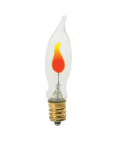 Satco S3761 Satco 3CA5.5/FLK 3 Watt 120 Volt CA5 1/2 Candelabra Base Clear Flicker Incandescent Carded Light Bulb