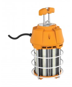 Satco S38946 100W LED Hi-Lumen Temporary Hi-Bay Caged Lamp 5000K Integrated Cord / Plug & Hook 120V LED Light