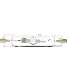 Satco S4865 Satco MH-DE70/UVS/3K 70 Watt Double Ended Tubular RSC Base Clear 3000K HOR 45 Degree Metal Halide Light Bulb