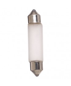 Satco S6989 Satco X5T3-1/4/F 5 Watt 12 Volt T3.25 DE Cap Base Frosted Festoon Xenon Miniature Light Bulb