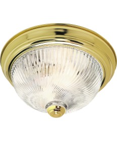 Nuvo Lighting SF76/026 3 Light 15" Flush Mount Clear Ribbed Swirl