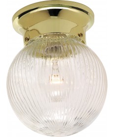 Nuvo Lighting SF76/256 1 Light 6" Ceiling Fixture Clear Ribbed Ball