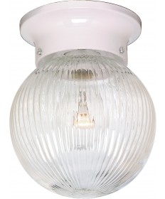 Nuvo Lighting SF76/257 1 Light 6" Ceiling Fixture Clear Ribbed Ball