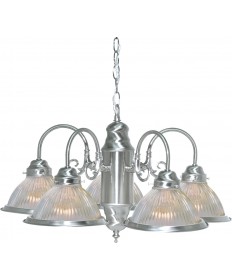 Nuvo Lighting SF76/444 5 Light 22" Chandelier With Clear Ribbed Shades