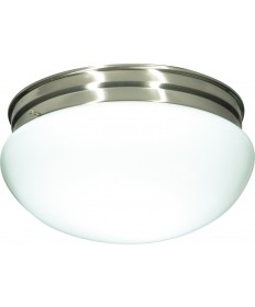 Nuvo Lighting SF76/605 2 Light 12" Flush Mount Large White Mushroom