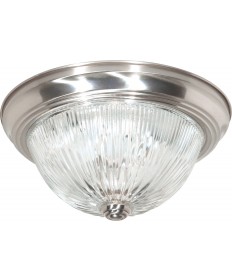 Nuvo Lighting SF76/609 2 Light 11" Flush Mount Clear Ribbed Glass