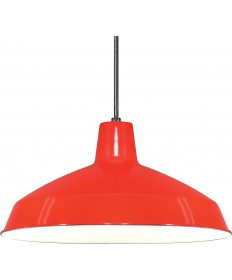 Nuvo SF76/663 Red 1-Light 16" Warehouse Shade Pendant Light Fixture