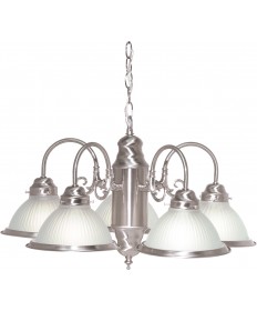 Nuvo Lighting SF76/695 5 Light 22" Chandelier With Frosted Ribbed