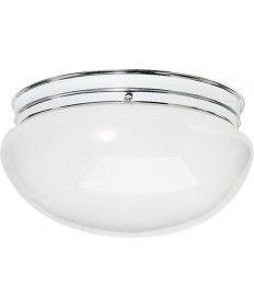 Nuvo Lighting SF77/347 2 Light 12" Flush Mount Large White Mushroom