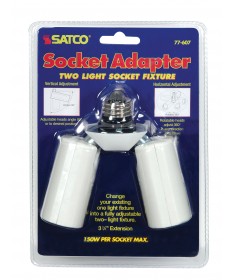 Satco SF77/607 SINGLE TO TWIN SOCKET ADAPTER 150 Watts Sockets &