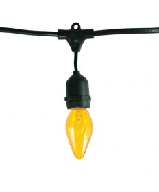Bulbrite 860218 | Outdoor String Light w/Amber Fiesta Bulbs, 48-Feet