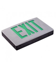 Exitronix G400U-WB-BL - LED Exit Sign - 6 Inch Green Letter - 120V / 277V - Battery Backup - Black Die Cast Aluminum Body - Exit Sign