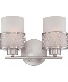 Nuvo Lighting 60/4682 Nuvo Fusion 2-Light Brushed Nickel Frosted Glass Vanity Light Fixture