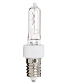 Satco S3132 Satco 100Q/CL/E14 100 Watt 120 Volt T4.5 E14 European Base JD Clear Single Ended Halogen Light Bulb