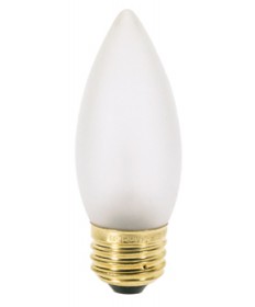 Satco S3234 Satco 25B11/F 25 Watt 120 Volt B11 Medium Base Frosted Torpedo Tip Decorative Light Bulb