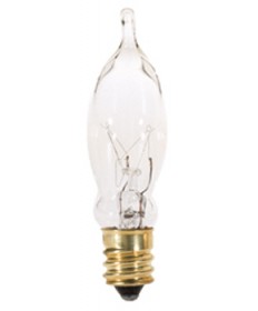 Satco S3241 7.5CA5 7.5 Watt 120 Volt CA5 Candelabra Base Clear Petite Turn-Tip Light Bulb