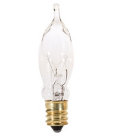 Satco S3241 7.5CA5 7.5 Watt 120 Volt CA5 Candelabra Base Clear Petite Turn-Tip Light Bulb