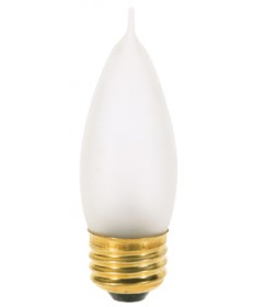 Satco S3269 Satco 60CA10/F 60 Watt 120 Volt CA10 Medium Base White Decorative Turn-Tip Light Bulb