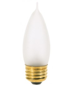 Satco A3667 Satco 25CA10/F 25 Watt 130 Volt CA10 Medium Base Frosted Decorative Allura Light Bulb