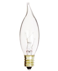 Satco S3272 Satco 10CA7 10 Watt 120 Volt CA7 Candelabra Base Clear Decorative