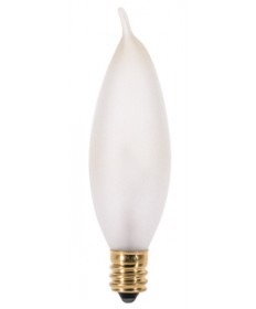 Satco S3277 Satco 15CA8/F 15 Watt 120 Volt CA8 Candelabra Base Frosted Decorative Turn-Tip Incandescent Light Bulb