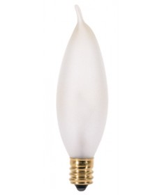 Satco S3278 Satco 25CA8/F 25 Watt 120 Volt CA8 E12 Candelabra Base Frost Decorative Turn-Tip Incandescent Light Bulb