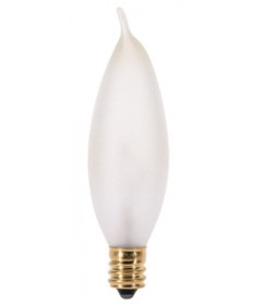 Satco S3278 Satco 25CA8/F 25 Watt 120 Volt CA8 E12 Candelabra Base Frost Decorative Turn-Tip Incandescent Light Bulb