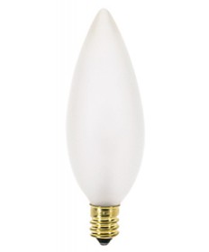 Satco S3285 Satco 25B9.5/F 25 Watt 120 Volt B9.5 Candelabra Base Frosted