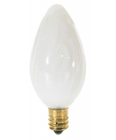 Satco S3361 F10 BULB 15 Watt 120 Volt Candelabra Base E12 White 