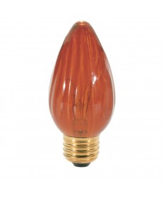 Satco S3370 Satco 40F15/A 40 Watt 120 Volt F15 Medium Base Amber Flame Tip Incandescent Light Bulb