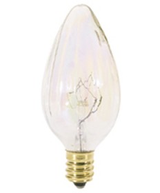 Satco S3373 Satco 25F10/AU 25 Watt 120 Volt F10 Candelabra Base Aurora Flame Tip Incandescent Light Bulb