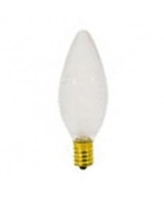 Satco S3380 Satco 25B9.5/F 25 Watt 120 Volt B9.5 E14 European Base Frost Torpedo Shape Light Bulb