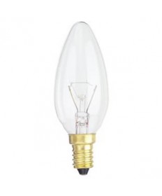 Satco S3390 Satco 25B9.5 25 Watt 120 Volt B9.5 Torpedo Shape Euro Base Clear Incandescent Light Bulb