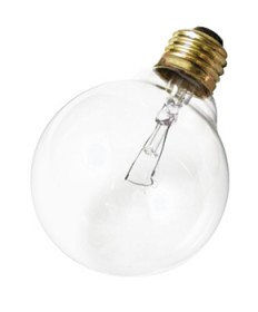 Satco A3644 Satco 40G25 220V 40 Watt 220 Volt G25 Medium Base Clear Decorative Globe Incandescent Light Bulb