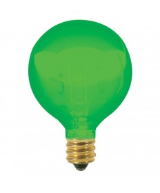 Satco S3835 Satco 10G12.5/G 10 Watt 120 Volt G12.5 Candelabra Base Green Globe Light Bulb