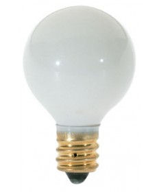 Satco S3864 Satco 10G8/W 10 Watt 120 Volt G8 Candelabra Base Glossy White Globe Decorative Light Bulb