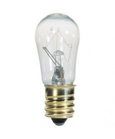 Satco S4572 Satco 6S6/230V 6 Watt S-6 230 Volt E12 Candelabra Base Clear 1500 Hour Incandescent Light Bulb